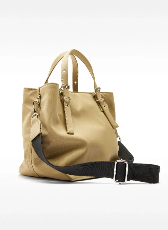 PARFOIS Brown Nylon Tote Bag With Pendant for Women | Best Price UAE