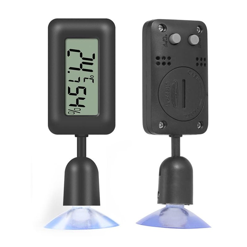 مقياس حرارة ورطوبة رقمي LCD مع إضاءة خلفية لحوض الزواحف والبيت الزجاجي والحاضنة - Image 1