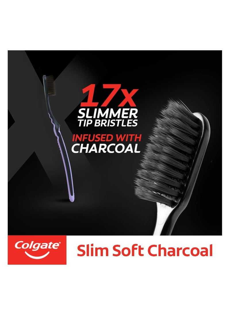 Colgate - Colgate Charcoal Gentle Deep Cleaning manual Toothbrush for Adults - 4 Pcs (Slim Soft) - Image 1
