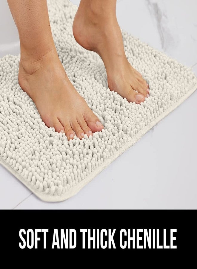 GORILLA GRIP Bath Rug Mat 60x17, Thick Soft Absorbent Chenille, Quick Dry Microfiber Mats, Rubber Backing Washable Shower Floor Rugs, Bathmat Runner, US Designed Bathroom Home Decor Accessories Ivory - Image 3