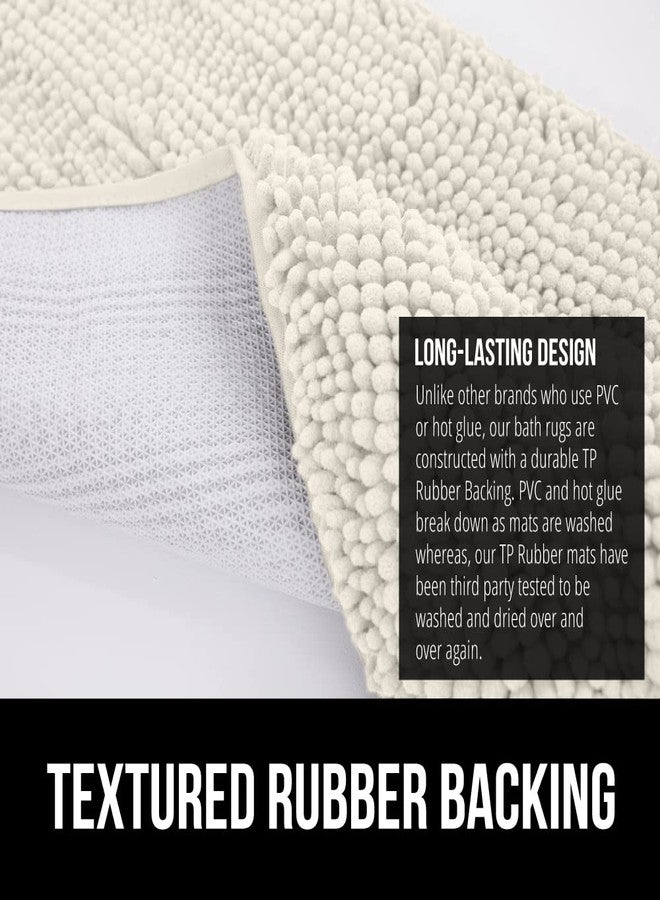 GORILLA GRIP Bath Rug Mat 60x17, Thick Soft Absorbent Chenille, Quick Dry Microfiber Mats, Rubber Backing Washable Shower Floor Rugs, Bathmat Runner, US Designed Bathroom Home Decor Accessories Ivory - Image 5