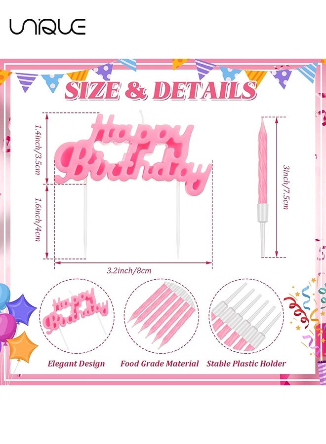 يونيك مجموعة شموع 11 قطعة - شمعة رفيعة قصيرة قطر 2.95 بوصة بشكل لولبي - شمعة عيد ميلاد - شمعة تزيين كيك عيد الميلاد - لتزيين الكيك وحفلات أعياد الميلاد (وردي) - Image 2