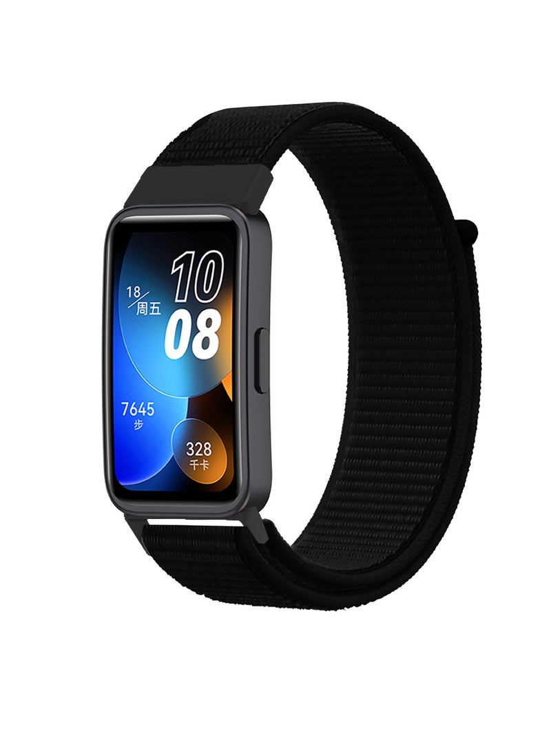 OLYSON 2Pcs Nylon Watch band For Huawei Band 10/9/8 Strap, 2Pcs Protective Shell Suitable For Huawei Band 10/9/8, Smart Watch Wristband Bracelet Wrist Strap Sport Replacement，Transparent Protective Shell and Black Protective Shell.(Seashell Color, Black) - Image 2