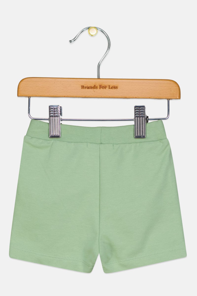 NAME IT Toddlers Boy Solid Basic Shorts, Sage - Image 2