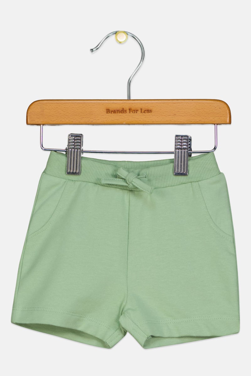 NAME IT Toddlers Boy Solid Basic Shorts, Sage - Image 1