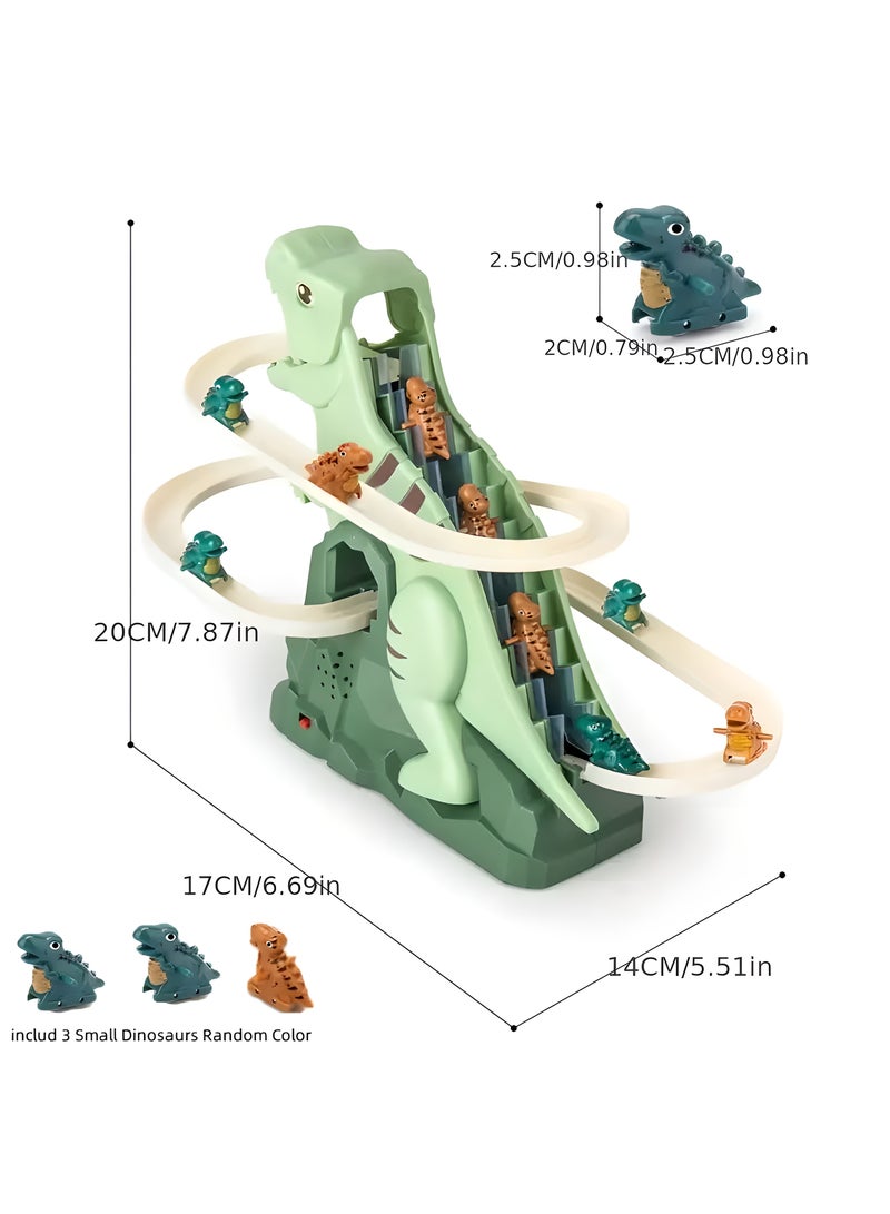 LIXADA Dinosaur Roller Coaster Toy, Dinosaur Climbing Slide Toy, with 3 Small Dinosaurs in Random Colors, Dinosaur Track Toy, Youngsters's Dinosaur Adventure Roller Coaster Birthday Gift for Youngsters Age 3+ (without Battery)  - Image 2