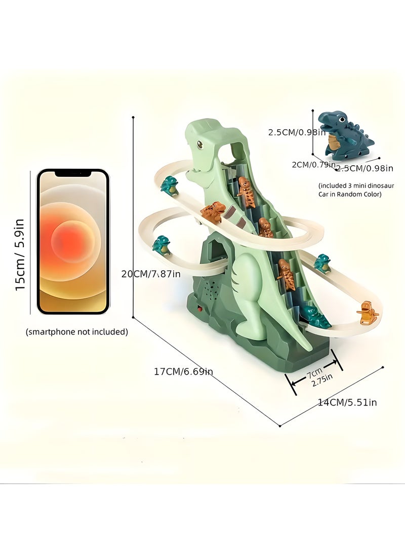 LIXADA Dinosaur Roller Coaster Toy, Dinosaur Climbing Slide Toy, with 3 Small Dinosaurs in Random Colors, Dinosaur Track Toy, Youngsters's Dinosaur Adventure Roller Coaster Birthday Gift for Youngsters Age 3+ (without Battery)  - Image 3