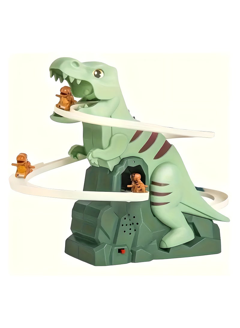 LIXADA Dinosaur Roller Coaster Toy, Dinosaur Climbing Slide Toy, with 3 Small Dinosaurs in Random Colors, Dinosaur Track Toy, Youngsters's Dinosaur Adventure Roller Coaster Birthday Gift for Youngsters Age 3+ (without Battery)  - Image 1