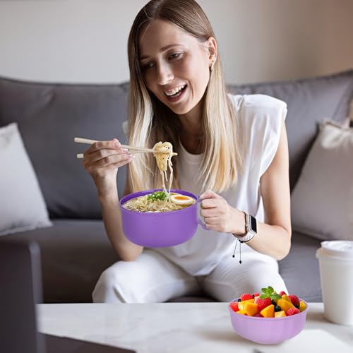 Ronanemon 40 oz Ramen Bowl,Unbreakable Portable Ramen Cooker with strainer, Instant Ramen Noodle Bowls College Dorm Room Apartment Essentials,RV Camping Dishes Set BPA Free - Image 5