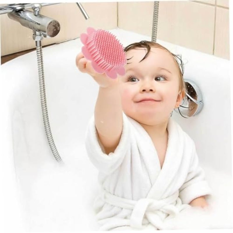 Baby Hair Brush Scalp Exfoliation: Hair Massager Scrubber Pink Hair Washing Dandruff Head Scrubber for All Hair Kid Newborn Toddler - Image 4