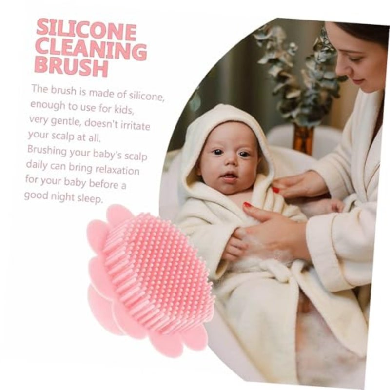 Baby Hair Brush Scalp Exfoliation: Hair Massager Scrubber Pink Hair Washing Dandruff Head Scrubber for All Hair Kid Newborn Toddler - Image 3