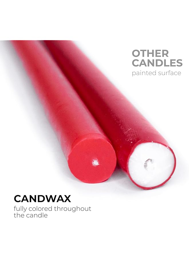 erorex 8 Inch Taper Candles Set Of 4 Dinner Candles Dripless Tall Candles Long Burning Perfect For Dinner Party Or Candles Decor Red Candles - Image 2