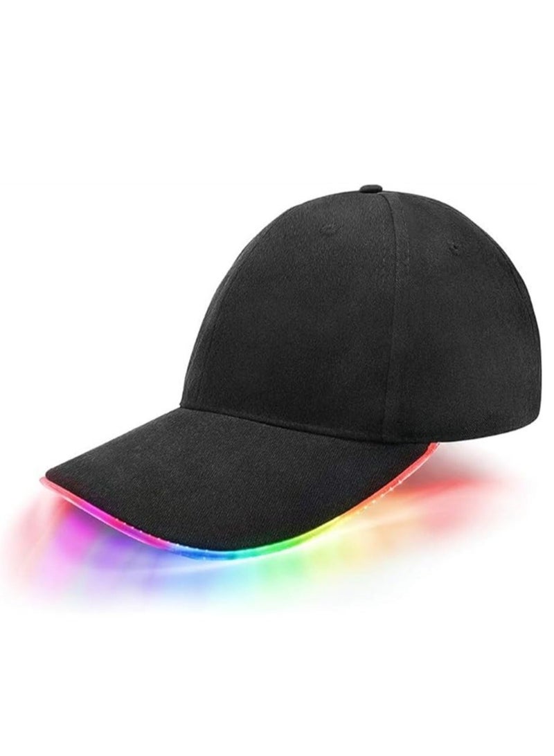 Captaintech LED Hat Light Up Baseball Cap Flash Glow Party Hat Cotton Dad Hat Classic Adjustable Size Hat Rave Accessories for Festival Club Stage Hip-hop Performance - Image 1