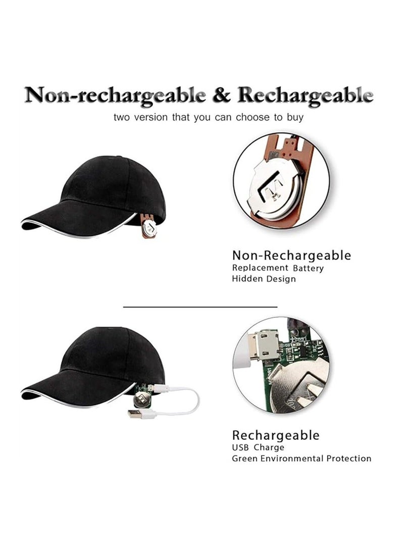 Captaintech LED Hat Light Up Baseball Cap Flash Glow Party Hat Cotton Dad Hat Classic Adjustable Size Hat Rave Accessories for Festival Club Stage Hip-hop Performance - Image 2