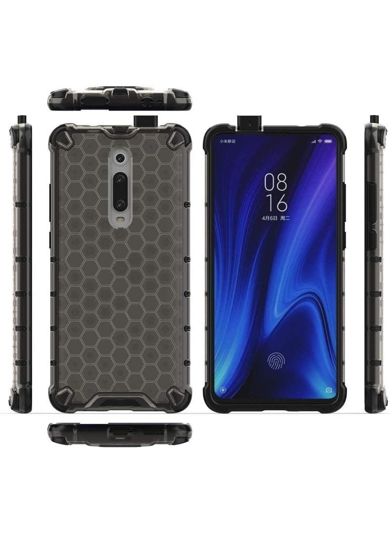 Case Cover Honeycomb Case Shockproof Camera Protection Cover Compatible with  Mi 9T / K20 / K20 Pro (Grey & Black) - Image 1