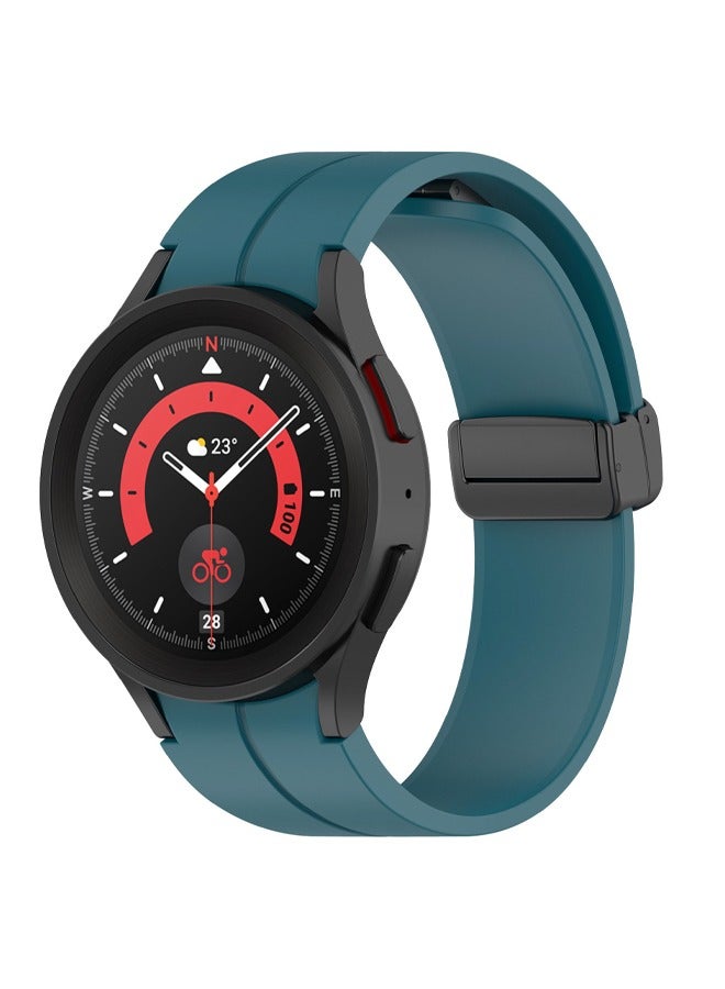 For SamsungGalaxy Watch6 Classic43mm47mm Galaxy Watch6 40mm44mm Galaxy Watch5 Pro 45mmGalaxy Watch5 44mm40mm Galaxy Watch4Galaxy Watch4 Classic Folding Magnetic Buckle Silicone Strap - Image 1