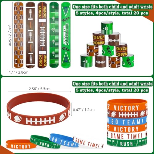 PIXHOTUL 40 Pieces Football Party Favors Silicone Wristbands and Rubber Bracelets for Game Day Teens Birthday Theme Party Team Awards Presents - Image 5