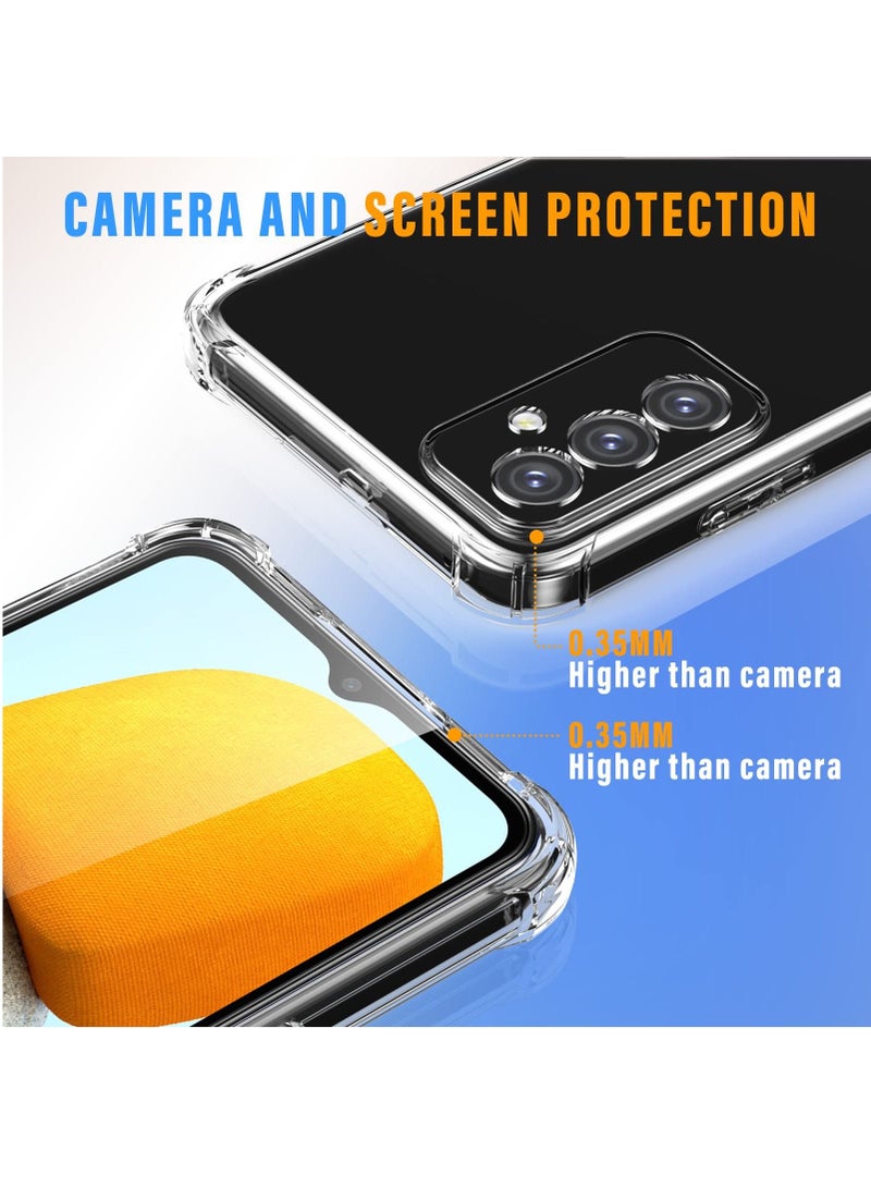 BORTONY Samsung Galaxy M23 5G/M13 4G Case with 2 Pieces Tempered Glass Screen Protector Clear Soft Silicone Case with Bumper Shockproof Air Cushion - Image 5
