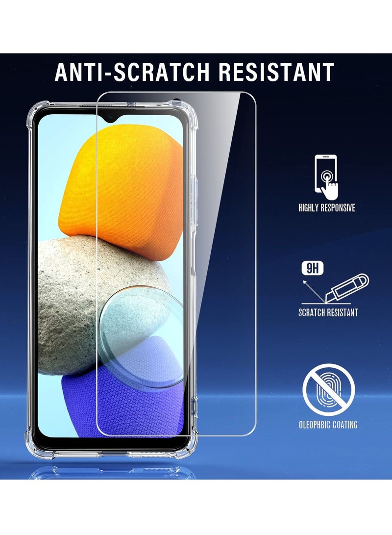 BORTONY Samsung Galaxy M23 5G/M13 4G Case with 2 Pieces Tempered Glass Screen Protector Clear Soft Silicone Case with Bumper Shockproof Air Cushion - Image 4