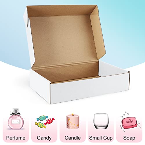 Poever Shipping Boxes 9x6x2 inches White Small Mailing Boxes 25 Pack Cardboard Corrugated Box Mailers - Image 5