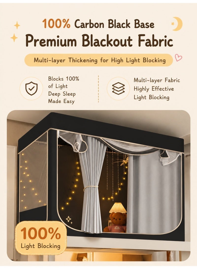 OHTEX HOME Bed Canopy Tents Curtain Blackout Curtain Single Bed Tent Curtain Student Shading Cloth Bed Canopy Mosquito Net Student Sleep Privacy Protection - Image 5