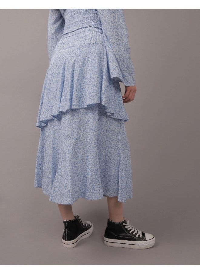 American Eagle High Waist Tiered Midi Skirt  - Image 2