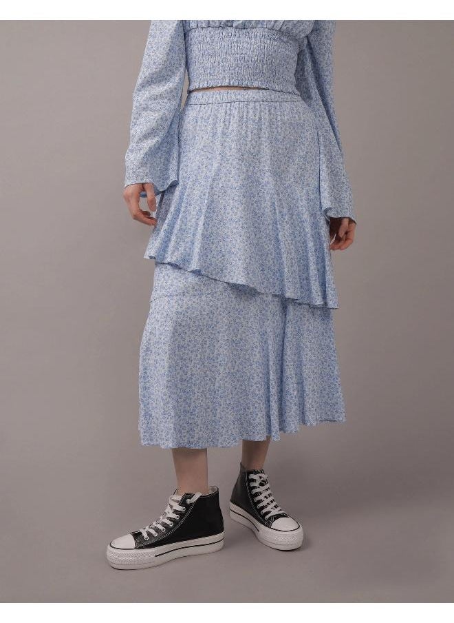 American Eagle High Waist Tiered Midi Skirt  - Image 1