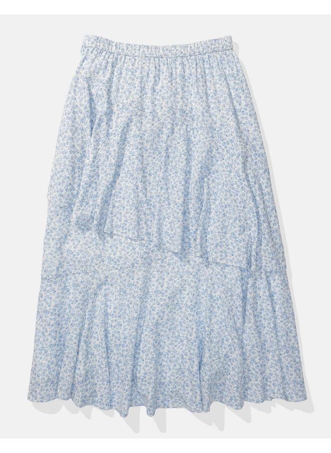 American Eagle High Waist Tiered Midi Skirt  - Image 3