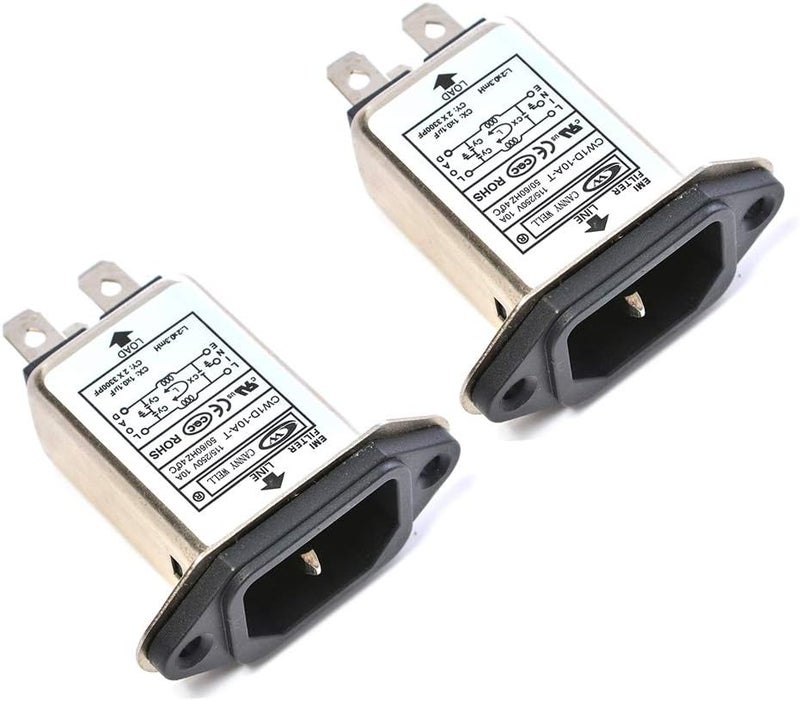 Comimark EMI RFI Filter AC 250V 10A CW1D-10A-T Suppressor Power Line Noise Filter (2Pcs) - Image 1