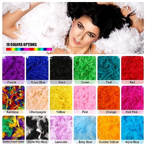 THARAHT Pink Chandelle Turkey Feather Boa 2 Yards 40g for DIY Craft Home Dancing Wedding Party Halloween Costume Decoration Feather Boa - Image 5