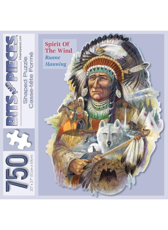 Bits and Pieces - 750 Piece Shaped Jigsaw Puzzle for Adults - Spirit of The Wind - 750 pc Native American Jigsaw by Artist Ruane Manning - Image 4