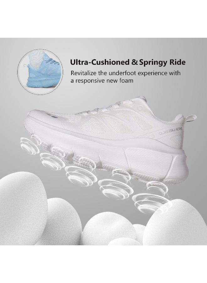 Hawkwell  Women's Cloud Zero Active Walking Tennis Cushion Running Shoes Breathable Athletic Gym Workout Jogging Sports Sneakers Non Slip Medical Work Shoes - Image 4