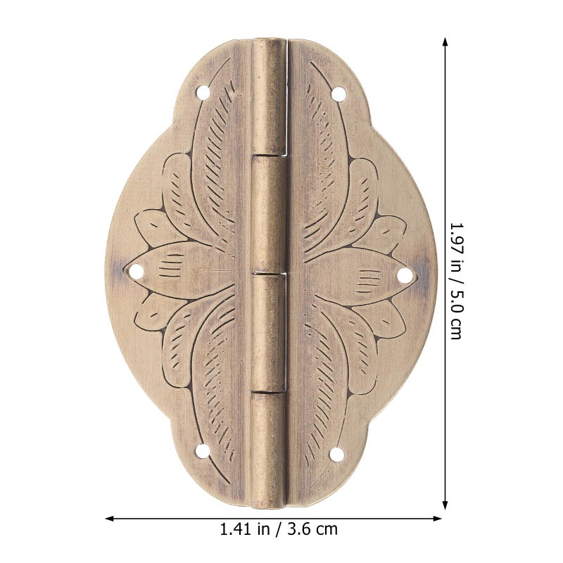 Antique Brass Small Hinges 5cm for Jewelry Box Cabinet Drawer Crafts 2pcs - Image 3