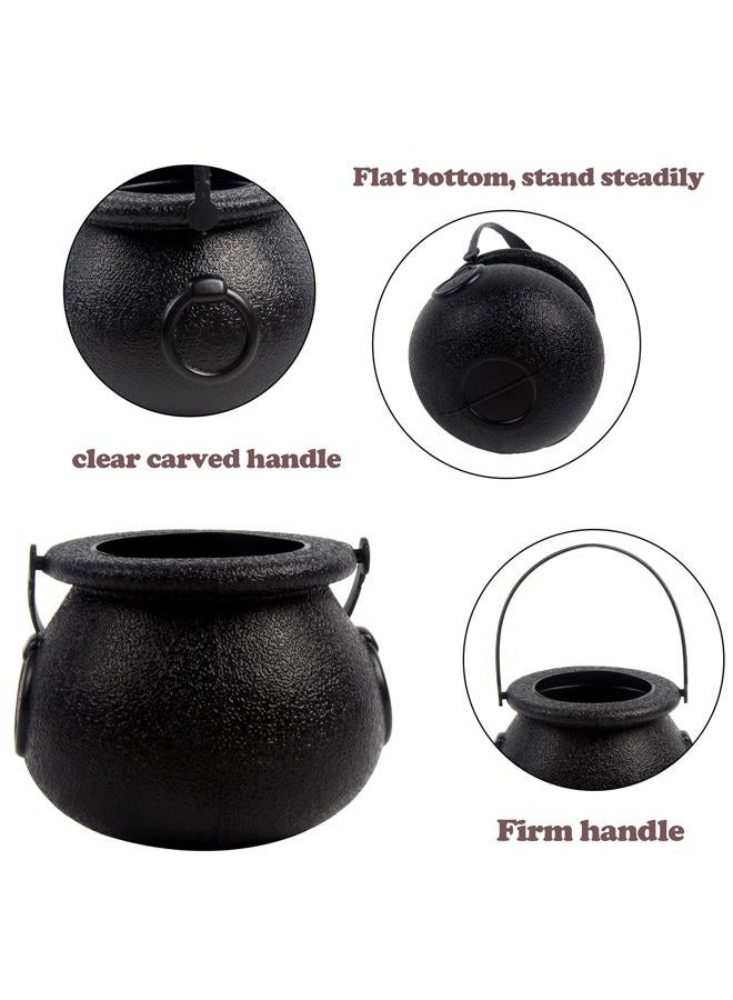 DIYASY Halloween Mini Candy Cauldron,12 Pcs Black Plastic Buckets with Handle for Kids Halloween Candy Holder and Party Decoration - Image 2