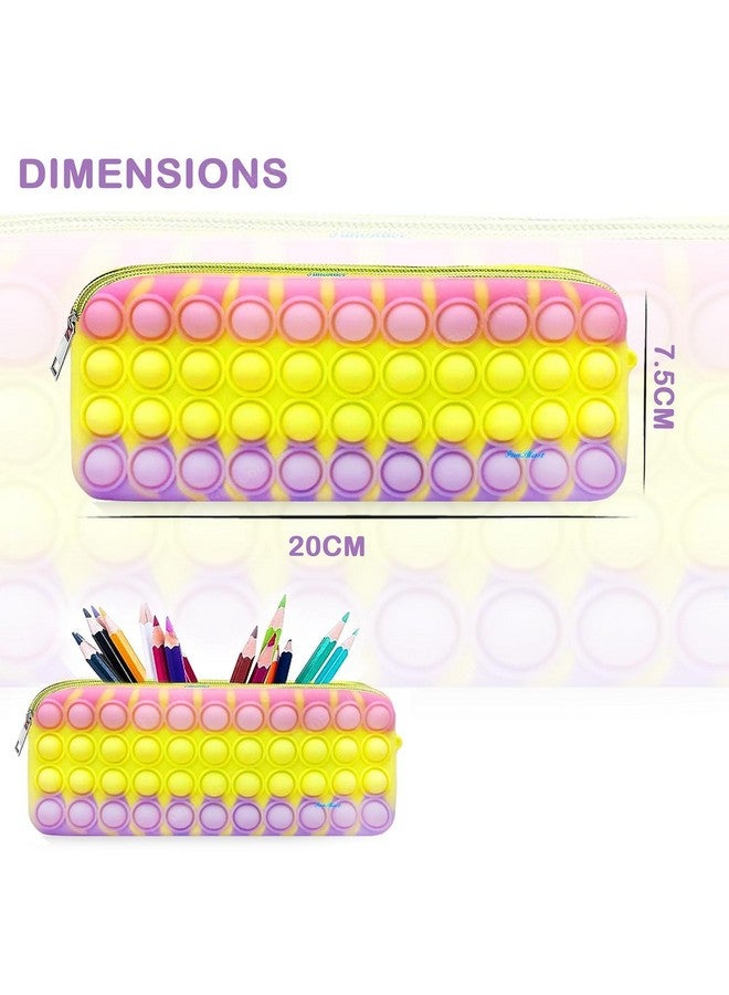 FunBlast FunBlast Pop It Pouches For Girls, Pencil Case Pop It Toy, Pop It Stationery Kit - Pop Bubble Stationery Storage Bag/ Birthday Return Gifts For Kids (Pack Of 1;Multicolor, Silicone)  - Image 2