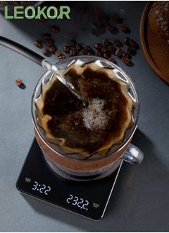 LEOKOR Digital Coffee Scale with Timer LED Screen Espresso Scale Built-in Battery 3kg Max  - Image 2
