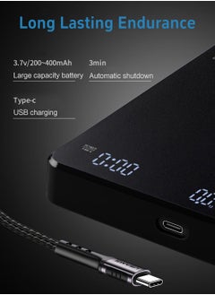 LEOKOR Digital Coffee Scale with Timer LED Screen Espresso Scale Built-in Battery 3kg Max  - Image 5