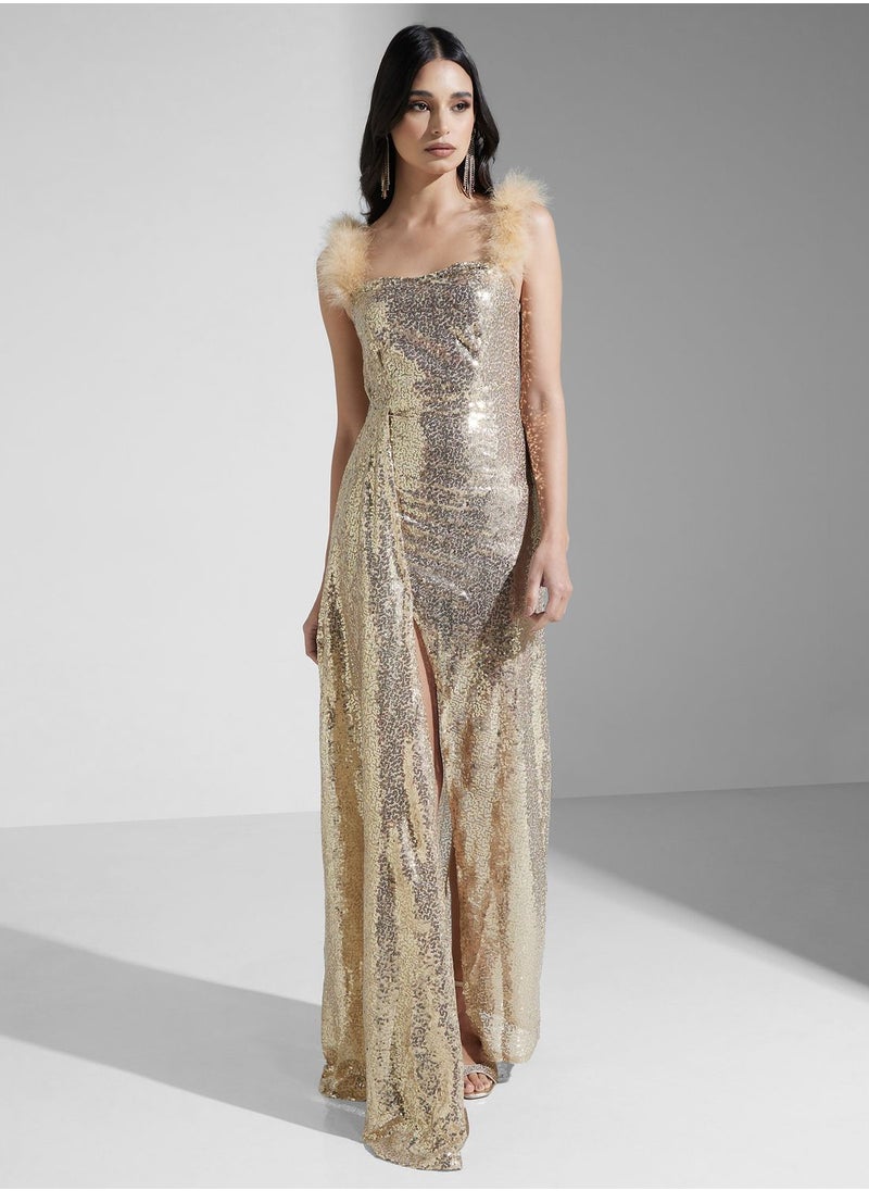 Ella Limited Edition Off Shoulder Shimmer Dress  - Image 4