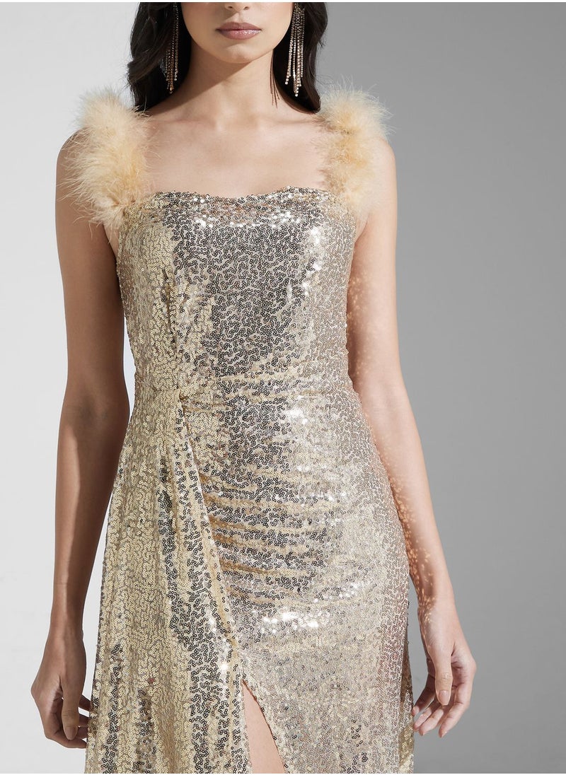 Ella Limited Edition Off Shoulder Shimmer Dress  - Image 3