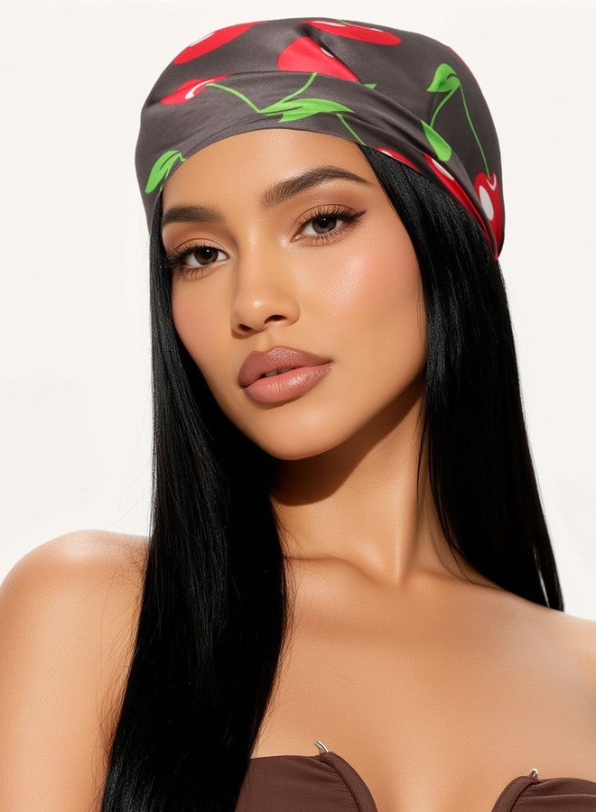 CHLINS 27.5” Cherry Square Head Scarf Hair Scarf for Women's Hair Silk Bandana Head Wrap for Sleeping & Handbags Accessories - Image 3