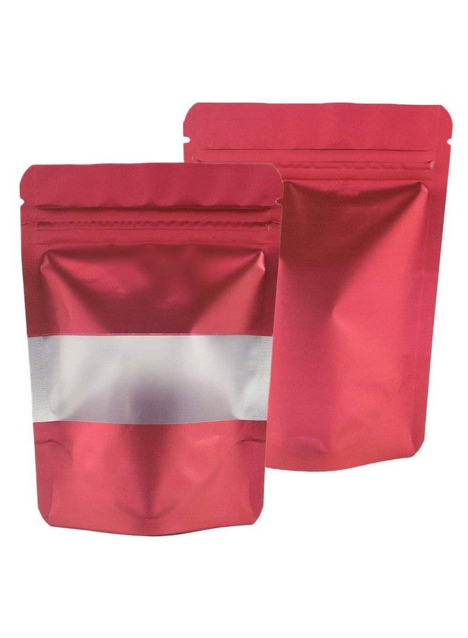 DEERA Stand Up Ziplock Reusable Airtight Polyester Storage Pouch (Matte Red)(100mmX170mm)(Pack of 100) - Image 1