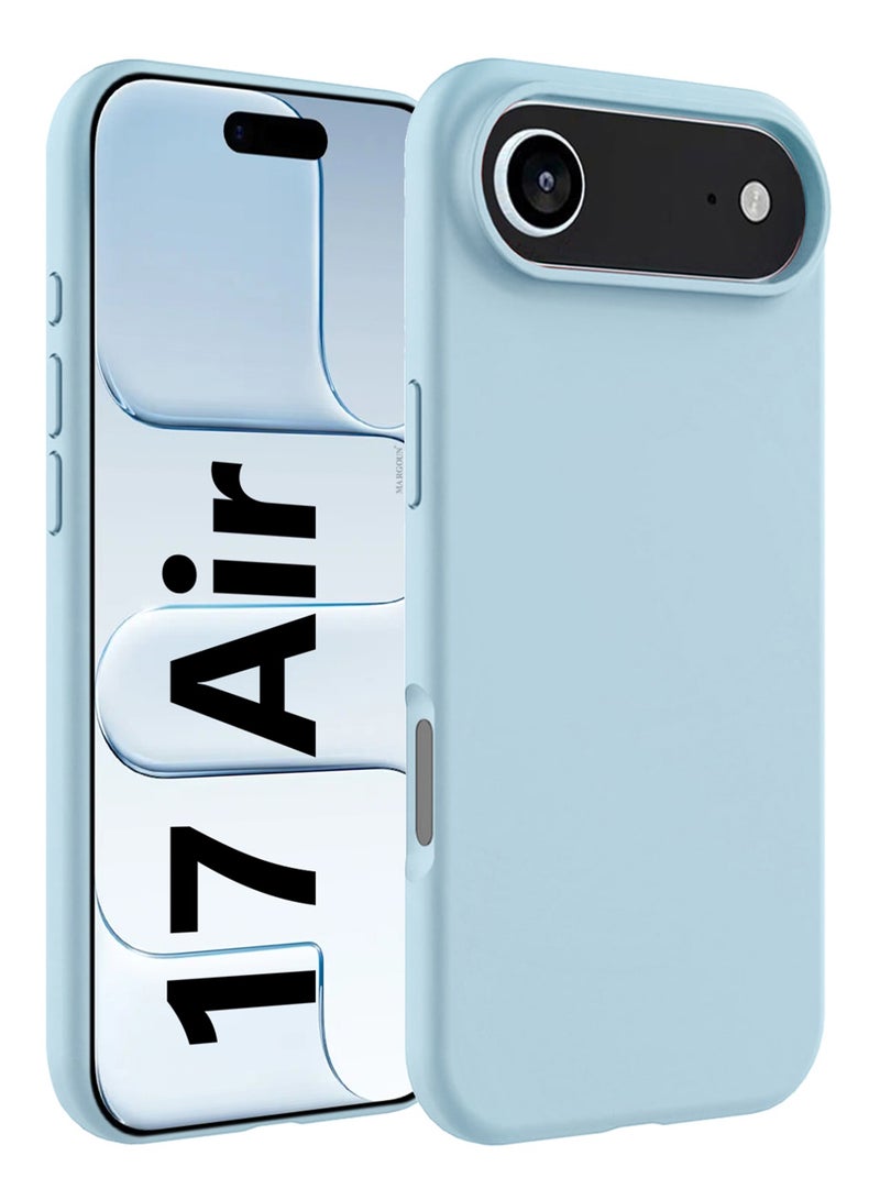 Silicone Protective Phone Case for iPhone 17 Air - Soft Anti-Scratch Microfiber Lining Ultra Slim Drop Protection Phone Cover - Sky Blue - Image 1