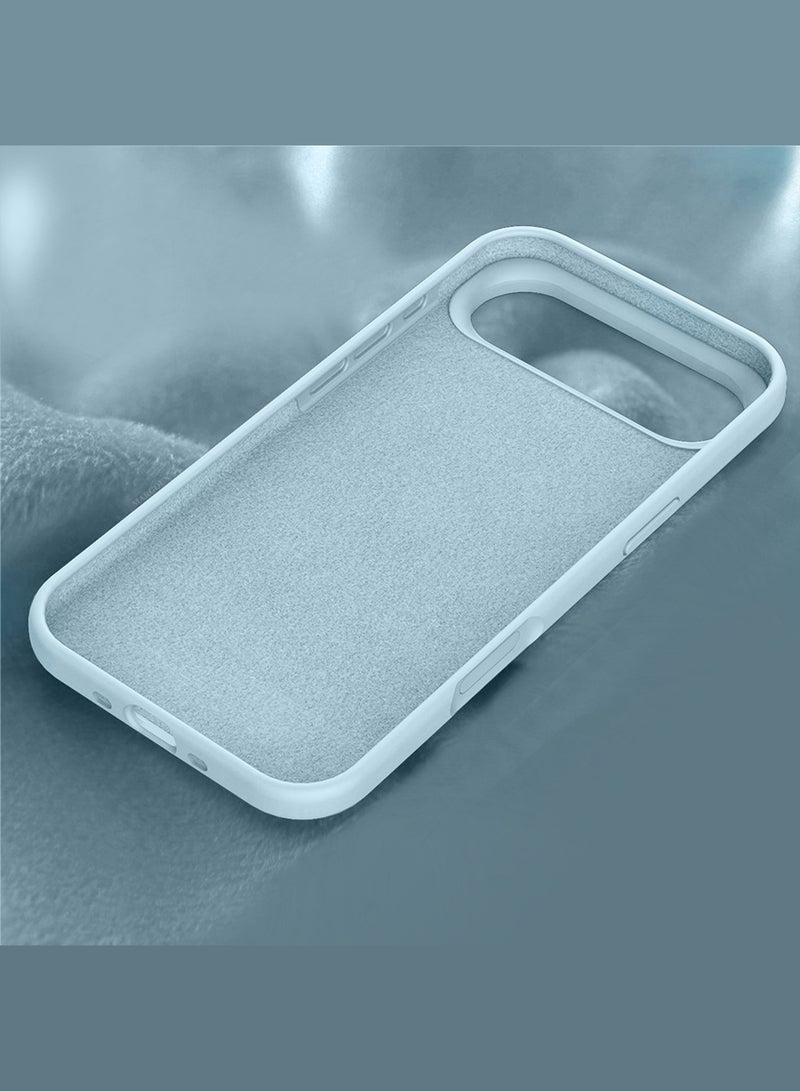 Silicone Protective Phone Case for iPhone 17 Air - Soft Anti-Scratch Microfiber Lining Ultra Slim Drop Protection Phone Cover - Sky Blue - Image 5