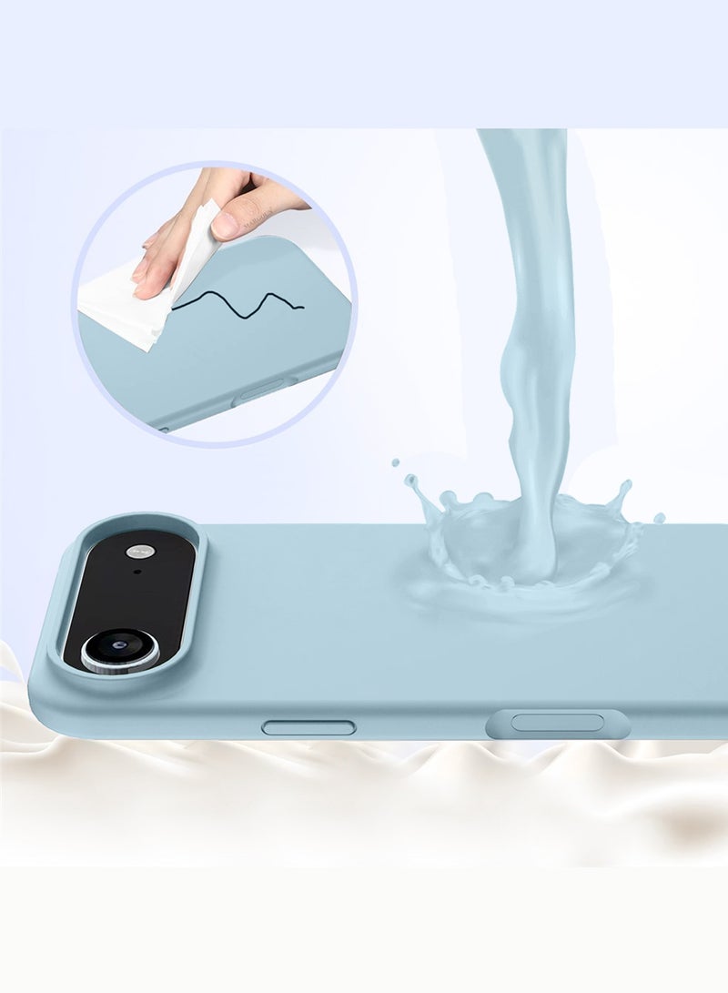 Silicone Protective Phone Case for iPhone 17 Air - Soft Anti-Scratch Microfiber Lining Ultra Slim Drop Protection Phone Cover - Sky Blue - Image 4