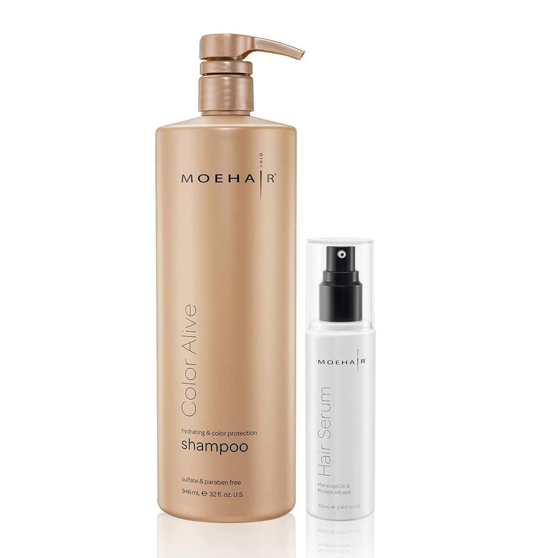 MOEHAIR COMBO Of Color Alive Shampoo and Hair Serum  Prevents Color Fading  Maintains Color Vibrancy  Retains Shine and Softness  Color Protectant Shampoo  Adds Shine and Softness  Tames Frizz a