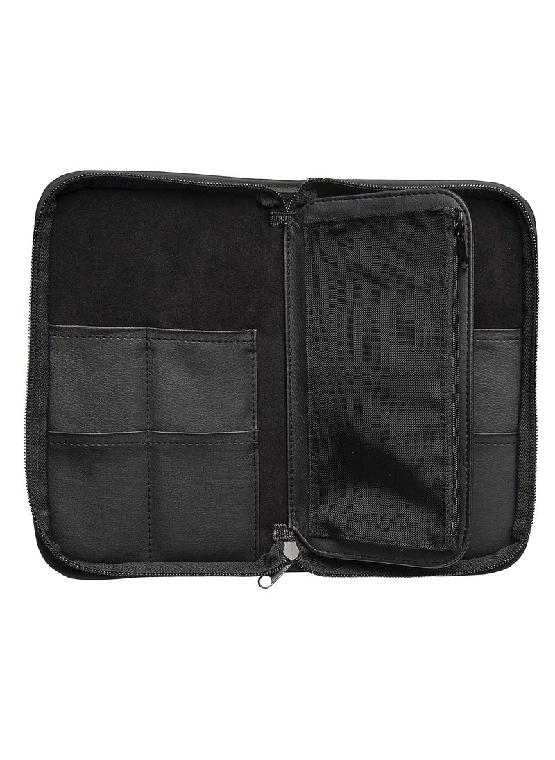 Fromm - Zip Shear and Tool Carrying Case for Stylists and Barbers Holds up to 8 Shears Combs Razors and Tools Padded Shear Storage with Bonus Accessory Compartment Black - Image 1