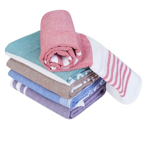 COMFORT WEAVE Cotton Plain Bath Towels 250 GSM Multicolor (Set of 5, 31 X 62 Inch) - Image 2