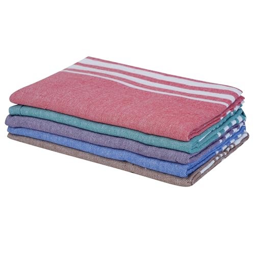 COMFORT WEAVE Cotton Plain Bath Towels 250 GSM Multicolor (Set of 5, 31 X 62 Inch) - Image 4