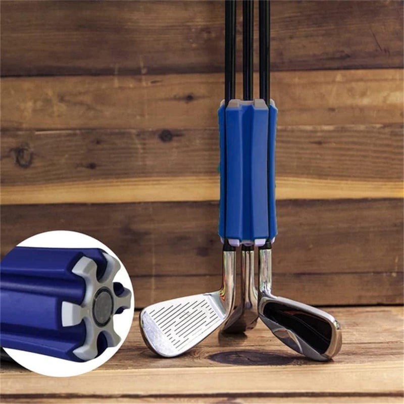 woobles Portable Golf Club Retainer, Easy to Carry Club Carrier for Woods, Irons, Wedges, Putters and Hybrid & Utility Clubs, Quality Materials Can Hold up to 6 Golf Clubs, 3 Tees and A Ball Marker Black - Image 1