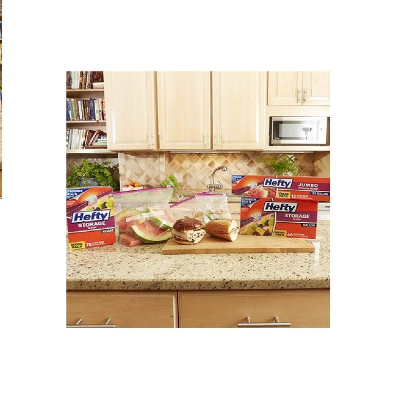 Hefty Slider 2.5 Gallon Jumbo Storage Bags  12 Count (Pack of 3) 36 Bags Total - Image 2